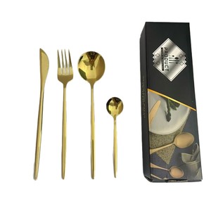 Juego de Cubiertos de Acero Inoxidable de 24 Piezas, Estilo Ruso Occidental, Juego de Cuchillos, Tenedores y Cucharas para Carne, Vajilla de Estilo Portugués para Fiestas - Product Image 1