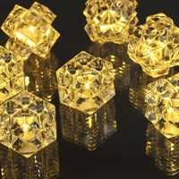 Bougie électronique sans flamme à LED facettée en forme de diamant, blanc chaud, pour décoration de table et festivals, vente en gros usine
