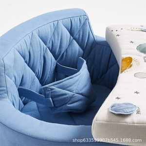 Baby <b>Sofa</b> Chair With Backrest Reclining Seat For Kids Contemporary Design Textile <b>Material</b> Blue Color Option - Product Image 3