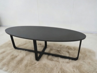 Table basse de luxe en marbre noir de style minimaliste pour hôtel, villa, salon, chambre à coucher