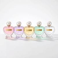 Perfume de Lujo de Marca Privada, Botella en Forma de Corazón, Logotipo Personalizado OEM, Fragancia Intensa de Peonía y Rosa, Tapa Rosa Perla, EDP