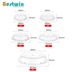כיסוי צלחת כיפת צלחת מסעדה מפלסטיק שקוף מפוליקרבונט לאוכל - Product Image 4
