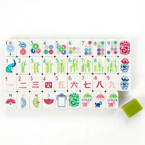 Mahjong de voyage en acrylique coloré de luxe 160 pièces, écologique, jeu de société pour enfants, vente en gros - Product Image 3