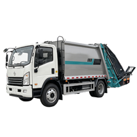 Camion à ordures compacteur à chargement arrière de 12 mètres cubes, châssis Hao-wo pour la collecte des déchets urbains