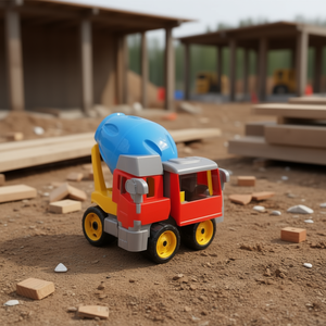 Camion mélangeur à béton en plastique, jouet de 34 cm, à friction, pour enfants de 2 à 4 ans, jeu de construction - Product Image 3