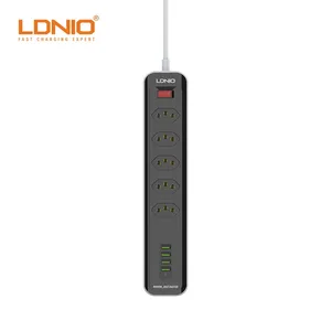 LDNIO-toma de corriente estándar SBR5411 para hogar y oficina, regleta eléctrica con 4 puertos USB, 5 tomas de corriente