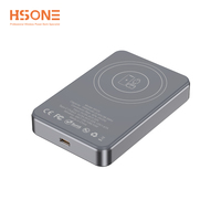 Batería Externa Magnética Ultra Delgada de Aleación de Aluminio MY25 de 10000 mAh, 2 en 1, con Pantalla LED, Carga Inalámbrica de 15 W y Carga Rápida PD