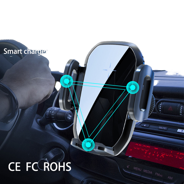 15W Wireless Car Charger Vent Mount, Auto-Clamp Smart Charging Phone Dock Cradle, 360° Rotatable Air Vent Cell Phone Holder