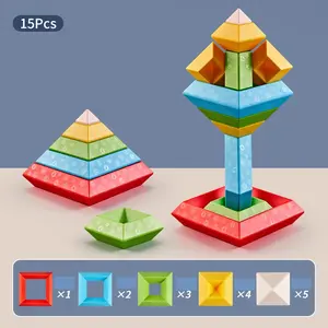 Großteil-Puzzle-Befestigungs-Spielzeug für Kinder Frühjahrsbildung Stapeln vielseitige Pyramiden-Bausteine Kunststoffmaterial