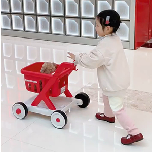 Vente chaude 2-Gear Hauteur Réglable Supermarché Panier pour Enfants Musique Légère Jouer 4 Roues En Plastique pour Bébés Enfants - Product Image 4