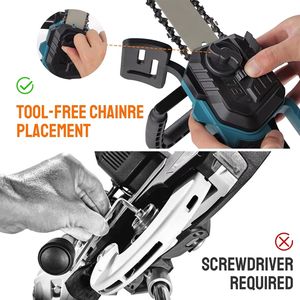 <span class=keywords><strong>Mini</strong></span> tronçonneuse sans fil 21V sans balais, 2 batteries 2000mAh, 12 pouces, 8 6, pour l'élagage des arbres et le travail du bois - Product Image 4