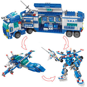 Lele Brother 700 Pezzi 8 in 3 MOC Città Stazione Camion Veicolo Robotico Mattoncini con Personaggi Poliziotto Giocattoli da Costruzione - Product Image 2