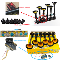Control remoto sin batería, serie ZS-317-1, bocina musical de 6 trompetas con melodía agradable, 24v o 12v, bocina eléctrica musical de aire con seis trompetas.