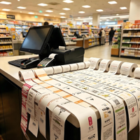 Rouleaux de papier thermique personnalisés imprimés 80 mm 55 g/m² anti-décoloration résistants à l'humidité pour reçus de point de vente – Fournisseur d'usine
