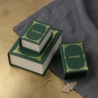 Zebooak Scatola per Anelli a Forma di Libro Personalizzabile con Elegante Esterno in Carta e Interno Morbido in Velluto