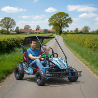 QIQU Parque de Atracciones, Go Kart Eléctrico de Alquiler para Exteriores, 48V 500W, Tracción por Eje, Todoterreno, Largo Alcance, 2 Plazas, 40km/h