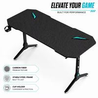 Escritorio Gamer Aor Esports 2026 Moderno de Alta Calidad, Personalizado, de Fibra de Carbono Negra con Luz LED, Mesa para Juegos de PC