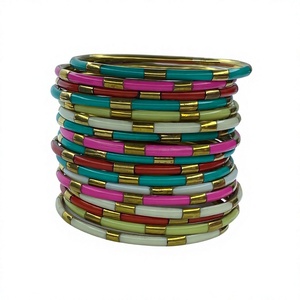 <b>Resin</b> Brass Ethnic Party Women's Bangles Handmade by Handforge Global Impex - Product Image 1