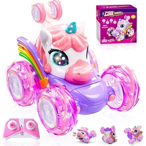 Coche a Control Remoto de Unicornio YT <span class=keywords><strong>para</strong></span> Niñas, Recargable, Acrobacias de 360°, Rotación 4WD con Luces LED, Juguetes <span class=keywords><strong>para</strong></span> Niños - Product Image 1