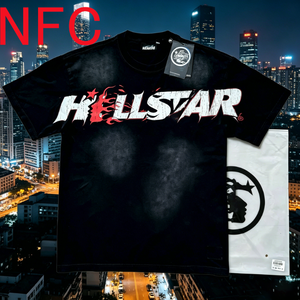 T-Shirt da Uomo in Cotone 100% con Stampa Vintage Hell Star, Manica Corta NFC, Stile Moda, Produzione Diretta - Product Image 1