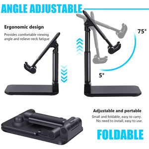 Soporte portátil para teléfono móvil, manos libres, ángulo de altura ajustable para todos los teléfonos móviles, iPhone,Switch,<span class=keywords><strong>iPad</strong></span>, tableta - Product Image 2