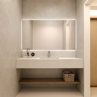 Ensemble de meubles de chambre à coucher modernes en bois grainé crème de qualité supérieure avec lit mural dissimulé pour la décoration d'appartements de luxe modernes