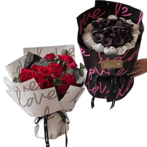 Papier d'emballage cadeau pour la Saint-Valentin 100% imperméable, nouveau design floral pour l'emballage des fleurs - Product Image 1