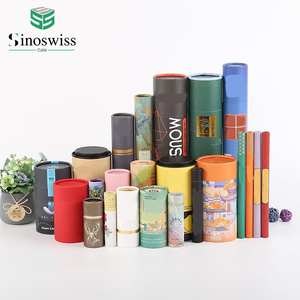 Craft Paper Packaging Biodegradable Cardboard Boxes Foil Finish Cylinder Shape Paper Tube Packaging for Clothes