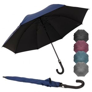 Parapluie publicitaire noir personnalisé en gros à prix abordable, protection solaire avec impressions de logo, design classique pour le voyage - Product Image 3