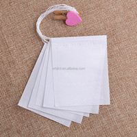 Sachets de thé en papier biodégradable blancs 6x8cm, qualité alimentaire, avec cordon de serrage, vente en gros