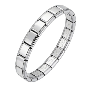 Bracciale <span class=keywords><strong>Charm</strong></span> Italiano Fai-da-Te Impermeabile in Acciaio Inox 304 con Placcatura PVD, Moduli Personalizzabili, Bracciali con <span class=keywords><strong>Charm</strong></span> a Maglie Italiane - Product Image 1