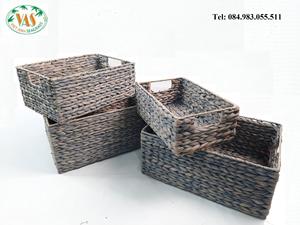 Panier en jacinthe d'eau pour le rangement du linge, l'organisation et la décoration de la maison, fabriqué au Vietnam, tailles personnalisées - Product Image 4