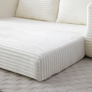 Memory Foam Square Loveseat <b>Sofa</b> Set 2-in-1 Convertible Folding <b>Sofa</b> <b>Bed</b> No Assembly Corduroy Cover Modern Design Hotel Villa - Product Image 5