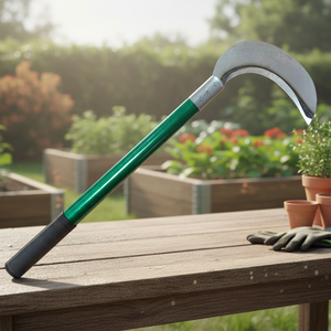 Faucille à manche en fibre de verre de qualité industrielle avec lame en acier au carbone pour la récolte agricole et la taille des jardins - Product Image 1