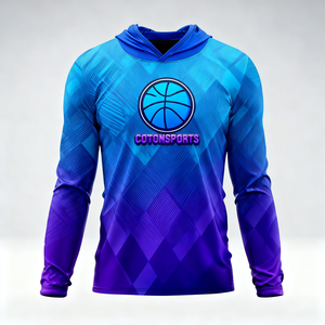 Sweat à capuche de basketball à manches longues pour homme, imprimé par sublimation de haute qualité, séchage rapide, idéal pour l'échauffement et le tir en équipe - Product Image 1