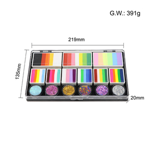 Paleta <span class=keywords><strong>de</strong></span> <span class=keywords><strong>Pintura</strong></span> Facial y Corporal Lavable a Base <span class=keywords><strong>de</strong></span> Agua GP Professional Split Rainbow Color, Kit <span class=keywords><strong>de</strong></span> <span class=keywords><strong>Pintura</strong></span> Facial con Brillantina para Halloween para Niños - Product Image 5