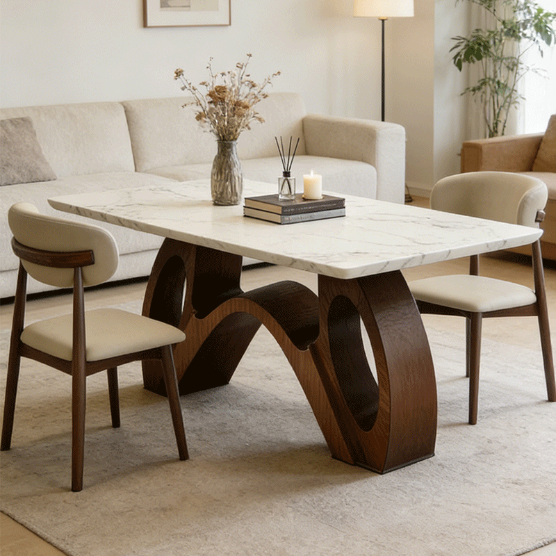 Marble dining table butterfly leg