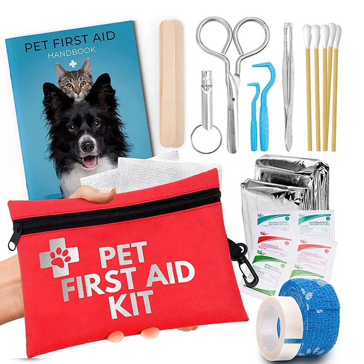 Mini sac d'urgence Portable pour animaux de compagnie, Kit étanche pour chien et chat, Kit de premiers soins pour animaux de compagnie