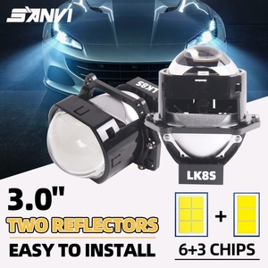 Sanvi LK8S Square Car <b>Lamp</b> Vehicle Lights Bi Led <b>Projector</b> Lens 3.0 Inch Led <b>Projector</b> Headlights Car Accessories - Product Image 2