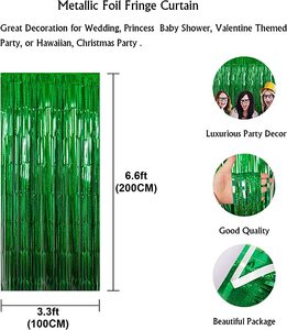 Bas prix frange rideau toile de fond feuille gland rideaux bannières brillant papier glands rideau PET fête décoration <span class=keywords><strong>bonne</strong></span> qualité - Product Image 2