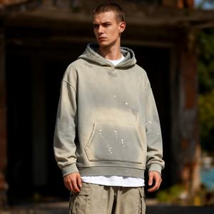 TKAN237D Custom Men's Boxy Thickened Oversized Heavyweight 470 Gsm con bolsillo Vintage Washed Pullover Hoodie - Product Image 1