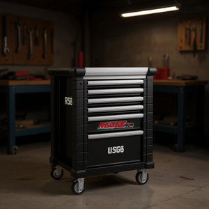 Gabinete de herramientas RS6 de 3 cajones con ruedas y juego de herramientas para uso en taller - Product Image 2