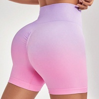 Meilleure vente Leggings de compression taille haute pour soulever les fesses Leggings de fitness sans couture dégradé rose contrôle du ventre Leggings pour femmes Shorts