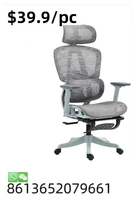 Chaise de jeu de course de bureau ergonomique en cuir noir à dossier haut réglable