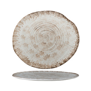 Wood Effect Flat <b>Plate</b> 28.5 × 25 cm In Porcelain M1934 - Product Image 1