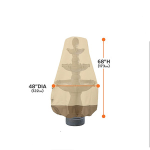 Housse de fontaine d'extérieur en tissu Oxford 210D, beige et marron, imperméable et anti-poussière - Product Image 3