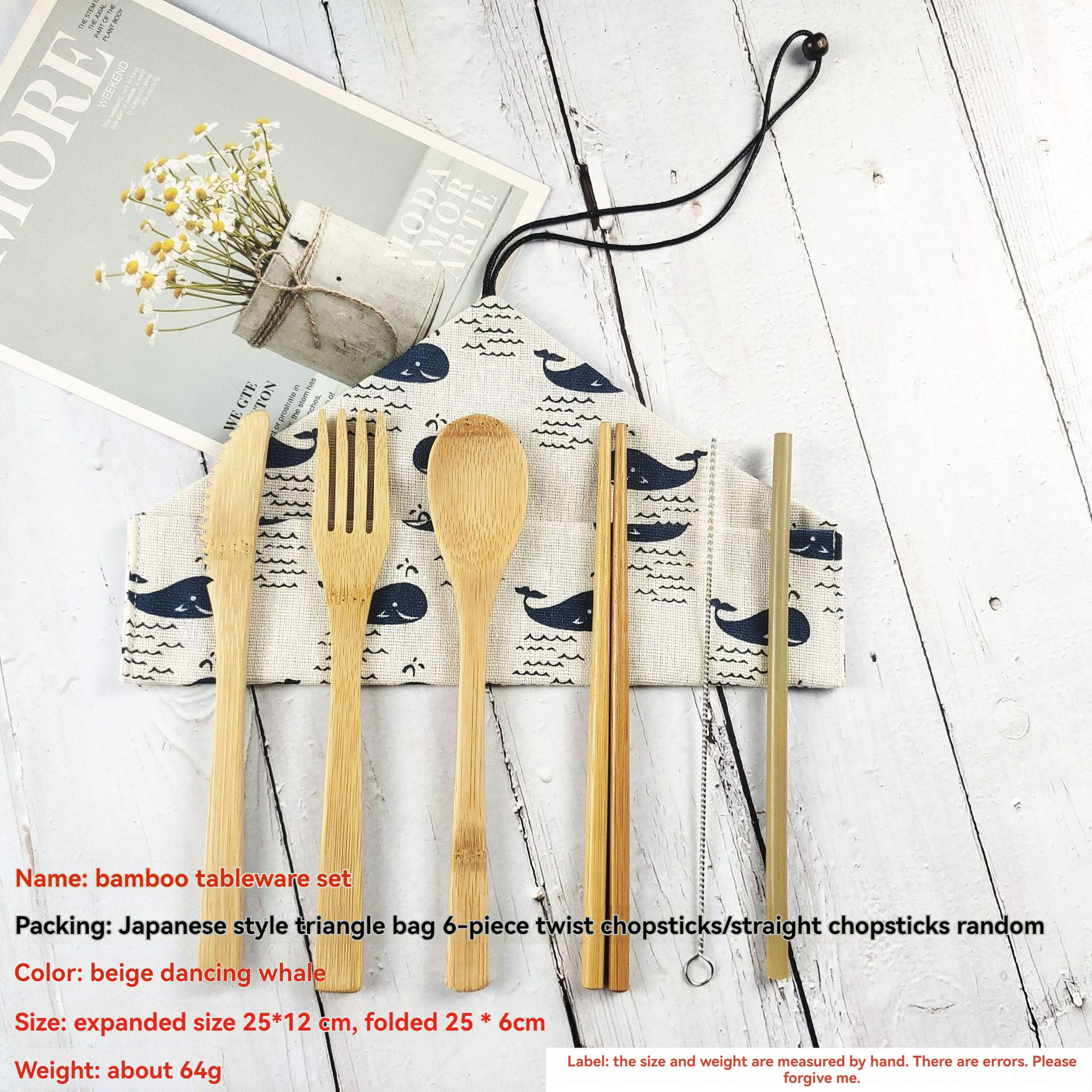 WY064 Blue Whale Triangle Bag 6-piece Set