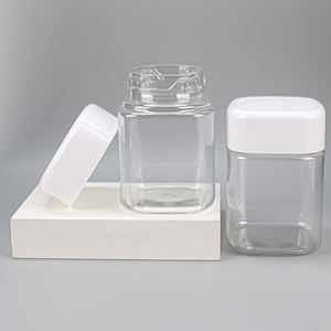 Botella Transparente Cuadrada de Plástico PET de Alta Calidad para Dulces y Frutos Secos, con Tapas de Doble Capa, 300 ml, Novedad 2026 - Product Image 6