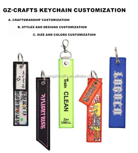 Fabricant OEM, porte-clés brodé style Freedom, logo personnalisé, porte-clés tissé avec anneaux porte-clés - Product Image 5