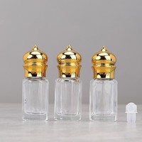 3ml 6ml 12ml Bouteille à billes de forme octogonale électrodéposée portable de style haut de gamme Conteneurs à billes avec bouchon doré crème